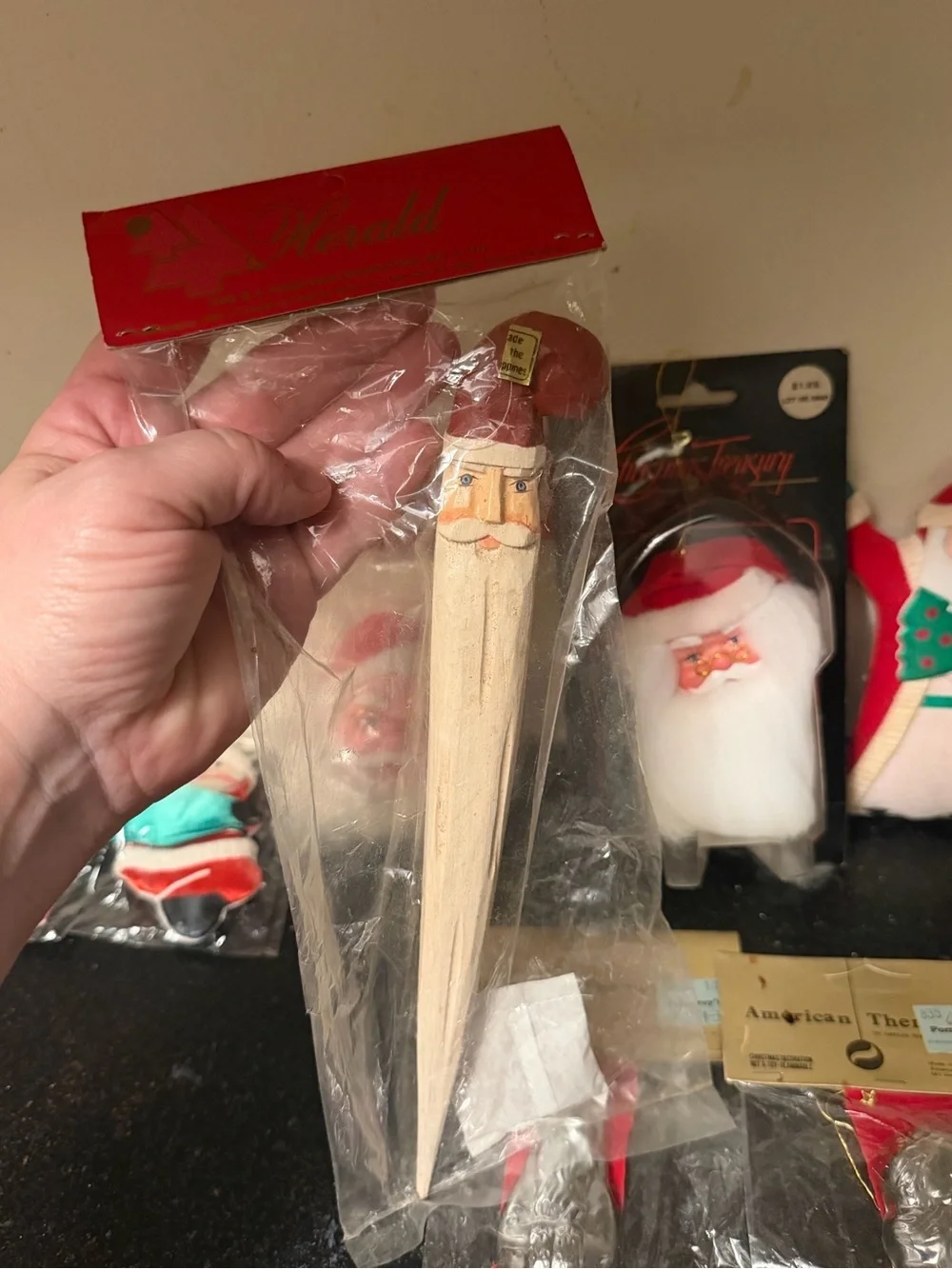 Vintage Santa Ornaments Lot